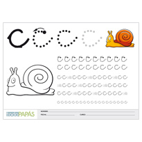 Plantillas escritura letras minúsculas c