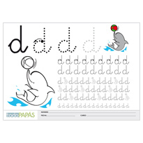 Plantillas escritura letras minúsculas d