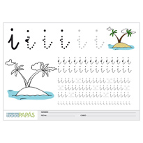 Plantillas escritura letras minúsculas i