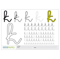 Plantillas escritura letras minúsculas k