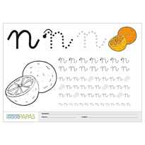 Plantillas escritura letras minúsculas n