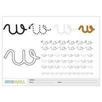 Plantillas escritura letras minúsculas w