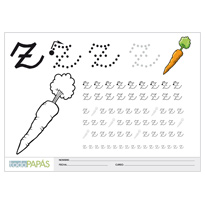 Plantillas escritura letras minúsculas z