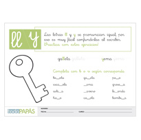 Plantillas escritura letra LL y Y llave