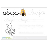 Plantillas escritura palabras abeja