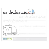 Plantillas escritura palabras ambulancia