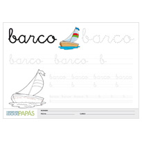 Plantillas escritura palabras barco