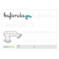 Plantillas escritura palabras bufanda