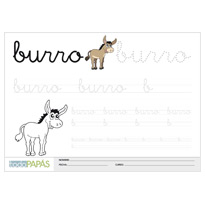 Plantillas escritura palabras burro