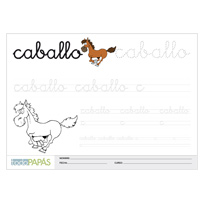 Plantillas escritura palabras caballo