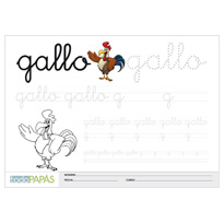 Plantillas escritura palabras g