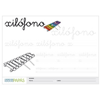 Plantillas escritura palabras x