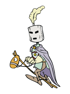 Colorea dibujos de caballeros y magos - Caballero que dice ni