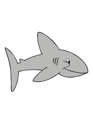Colorea dibujos de animales - Tiburon satisfecho