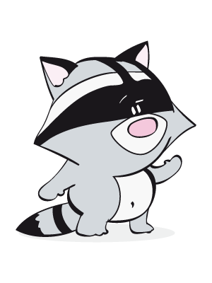Colorea dibujos de animales - Mapache cegato