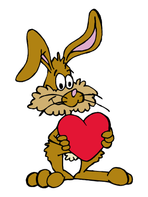 Colorea dibujos de corazones - Conejito amoroso