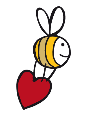 Colorea dibujos de corazones - Abejita laboriosa