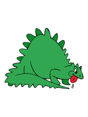 Colorea dibujos de dinosaurios - Stegosaurio sudado