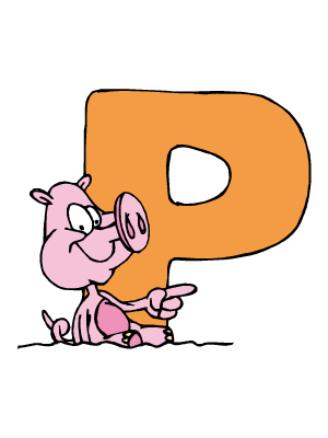 Colorea dibujos de letras - Pig