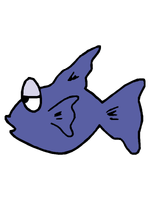 Colorea dibujos de mascotas - Pez era