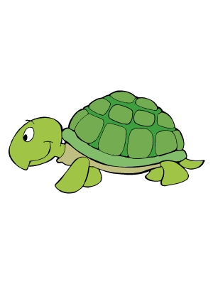 Colorea dibujos de mascotas - La tortuguita valiente