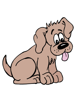 Colorea dibujos de mascotas - Perrito piloto