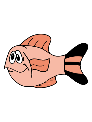 Colorea dibujos de mascotas - Pez cado