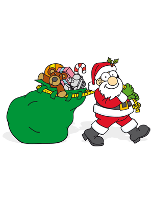 Colorea dibujos de navidad - Papa noel egoísta