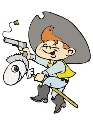 Colorea dibujos de oeste - Vaquero sin caballo