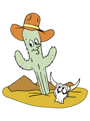 Colorea dibujos de oeste - Cactus reseco