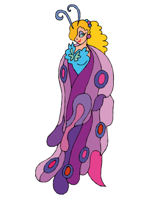 Colorea dibujos de princesas - Hada polilla