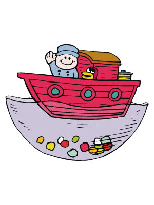 Colorea dibujos de transportes - Barquito de madera