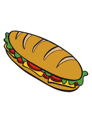 Colorea dibujos de comida - El rico bocadillo