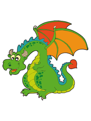 Colorea dibujos de monstruos - El dragón animoso