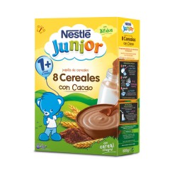 Papilla 8 cereales al cacao (+ 1 año) de Nestlé Junior