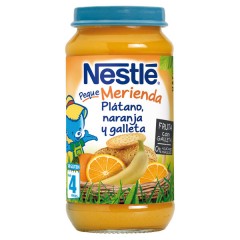 Tarrito pequemerienda plátano, naranja y galleta de Nestlé