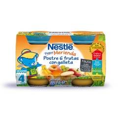 Tarrito pequemerienda Postre de 6 frutas con galleta de Nestlé