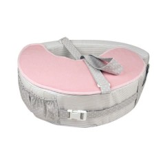 Cucut Cojín de Lactancia Raya Gris / Polar Rosa