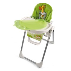 Trona Prima Pappa Zero 3 (tejido PVC) Giraffa verde de Pep-Pérego