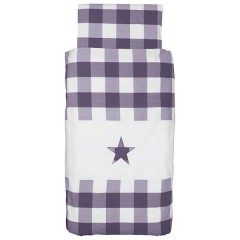 Funda nórdica y funda de almohada (120 x 60 cm) Cuadros berenjena de asalvo