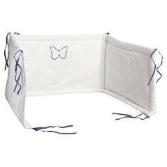 Protector de cuna (180 x 40 cm) butterflies blanco/púrpura de Asalvo