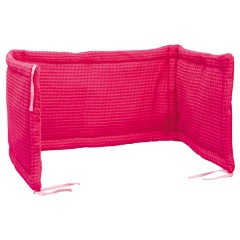 Protector de cuna (180 x 40 cm) waffle fucsia/rosa de Asalvo