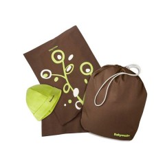 Fular portabebés para anudar chocolate/verde de Babymoon