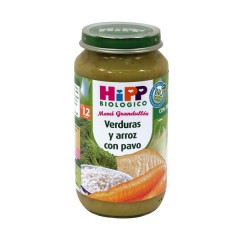 2 tarritos Menú grandullón verduras y arroz con pavo de Hipp Biológico