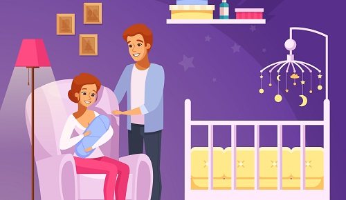 Las propiedades de la leche materna por la noche ayudan al descanso del bebé