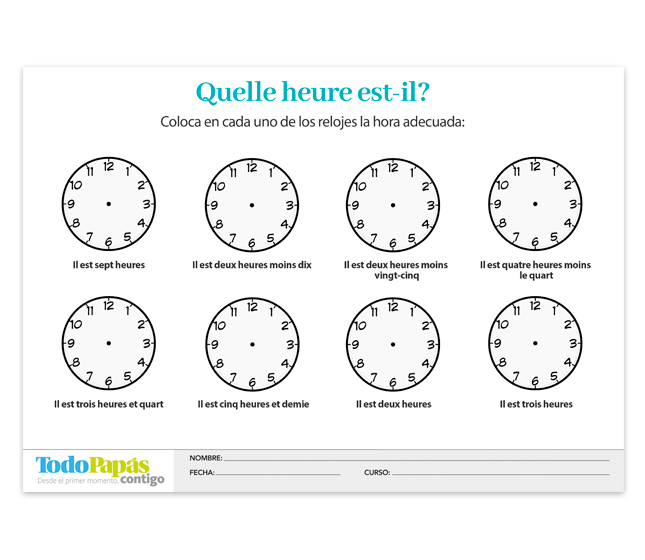 Como Se Dicen Las Horas En Frances