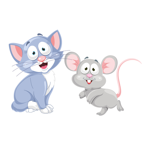 Dos ratones y un gato