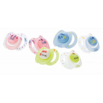 Little Moments - Chupete Oval que Brilla en la Oscuridad - 2P - 0-6m AZUL