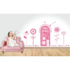 Vinilo Decorativo Casita Flores de Decora Tu Pared
