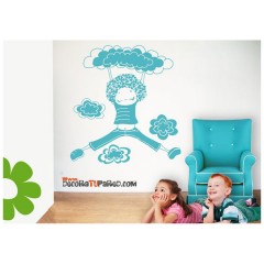Vinilo Decorativo Niña Nubes de Decora Tu Pared